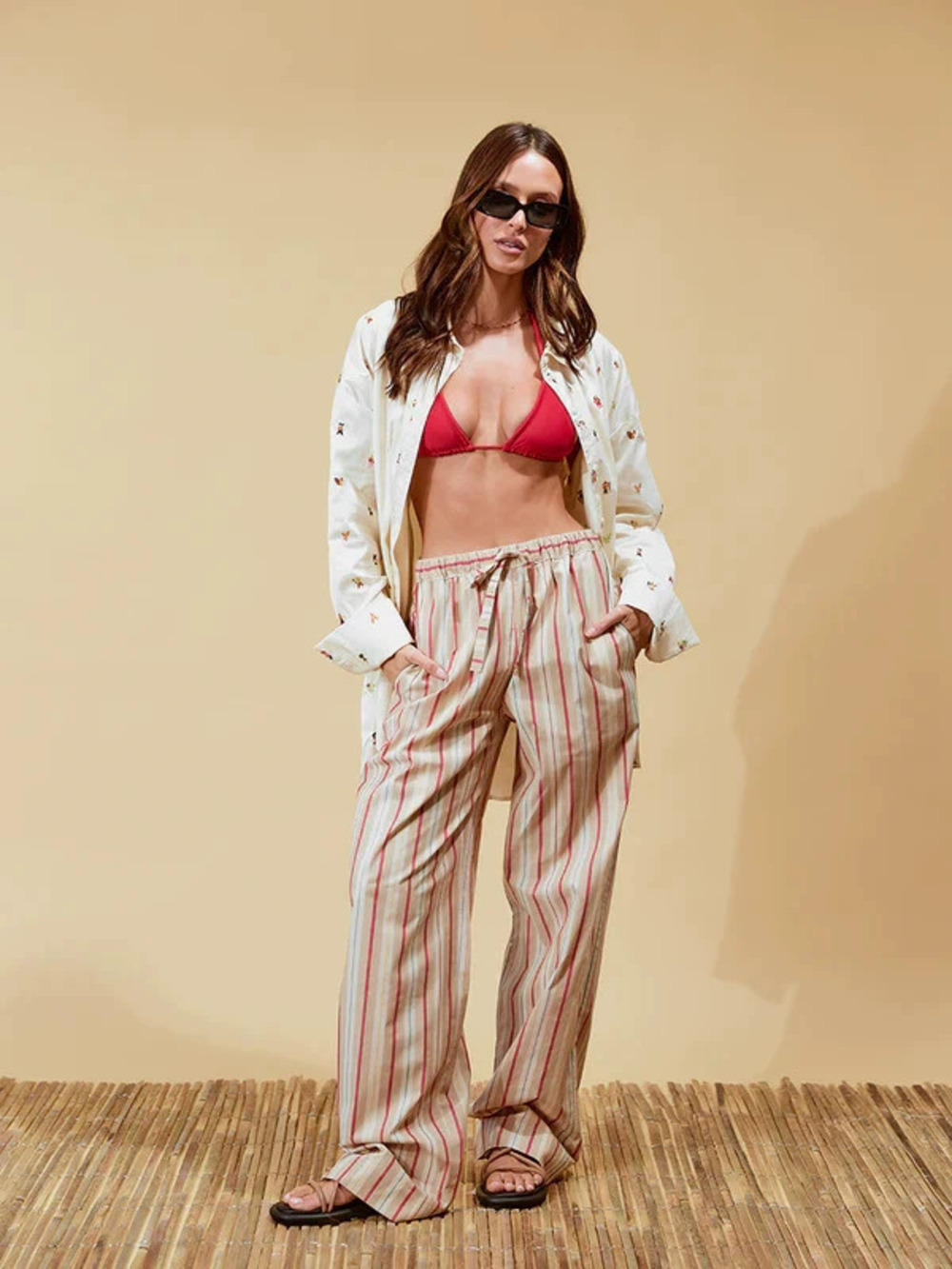 Zara Takeout Striped Loose Fit Casual Pants